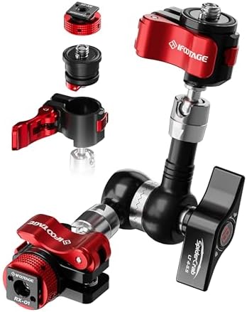 IFOOTAGE Magic Arm Clamp MA3-4, 7 Inches Adjustable Friction Power Articulating Magic Arm with 1/4" and 3/8" Thread Screw for DSLR Camera Rig/LCD Monitor/LED Lights by IFOOTAGE