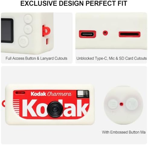 BOVKE Silicone Case for KODAK CHARMERA Keychain Digital Camera, Off White - Image 4