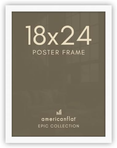 Americanflat 18x24 Poster Frame in White - Composite Wood with Polished Plexiglass - Horizontal and Vertical Formats for Wall with Included Hanging Hardware by Americanflat