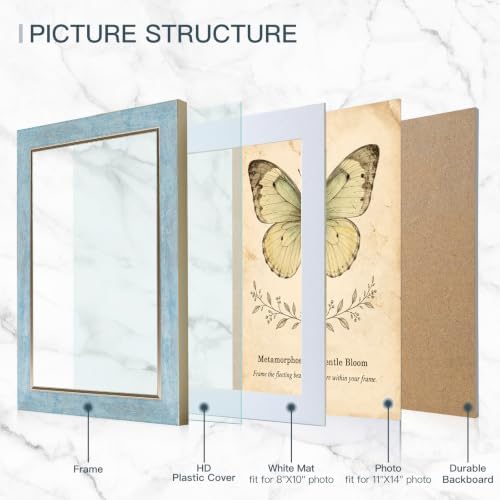 XUANLUO 11x14 Picture Frames Set of 4,Rustic Retro Photo Frame(Mix Color) - Image 3