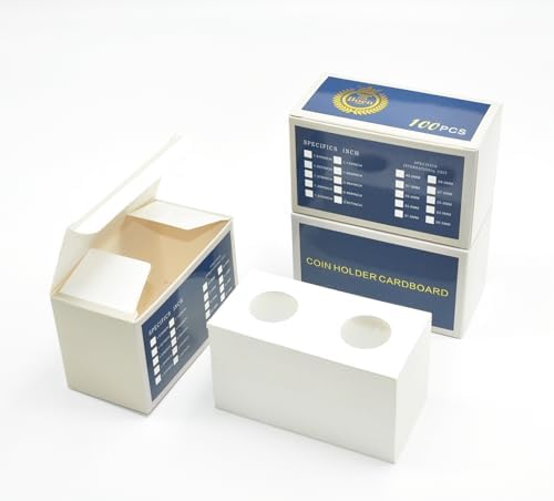 Boen 25mm Coin Flips 300Pcs 2x2 Cardboard Holders for Quarter by BoenCoinCollectionSupplies