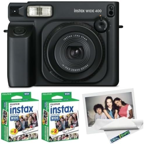 FUJIFILM instax Wide 400 Instant Film Camera (Black + Extra Film(40 Sheets)) by FUJIFILM