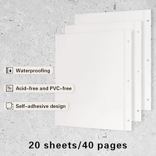 Vienrose Self Adhesive Photo Album Refill Pages 3 Ring Binder 40 Pages - Image 3