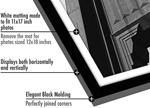 Americanflat 12x18 Poster Frame 5-Pack - Matted to 11x17 - Black - Image 3