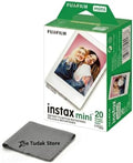Fujifilm Instax Mini Instant Film, 20 Sheets – White Daylight ISO 800 for Instax Mini 13, 12, 11, 41 Cameras –Bundeld with The Tudak Store Microfiber Cleaning Cloth by FUJIFILM