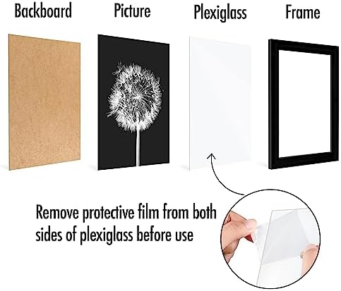 Americanflat 5x7 Picture Frame 5-Pack - Slim Molding - Black - Image 6