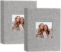 Artmag Mini Photo Album 4x6 50 Pockets 2 Pack, Linen Cover with Front Window Album Each Holds 52 Vertical Photos for Family Wedding Baby Children (Grey) by Artmag