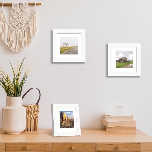 5x5 Picture Frame Set of 4 with Real Glass, Wall & Tabletop Display - Image 2