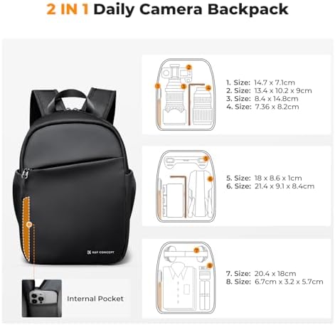 K&F CONCEPT Camera Backpack, Lightweight Compact Camera Bag 5L - Image 4