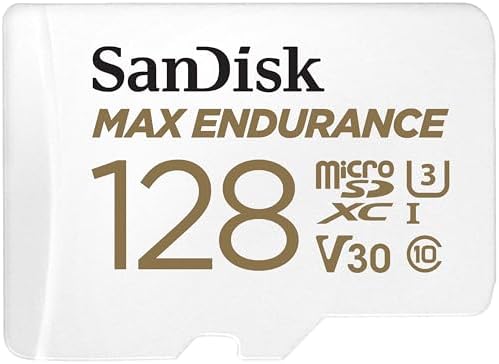 SANDISK 128GB MAX Endurance microSDXC Card with Adapter for Home Security Cameras and Dash cams - C10, U3, V30, 4K UHD, Micro SD Card - SDSQQVR-128G-GN6IA by Unknown