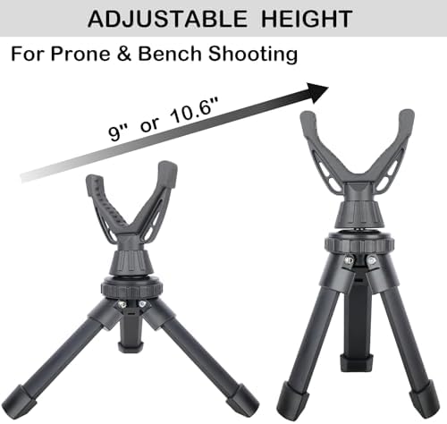 Portable Shooting Tripod with 360° Rotating & Removable V Yoke - Adjustable Height Rifle Rest Stand for Hunting, Target Shooting, Binoculars, Cameras & Outdoor Activities - Image 6