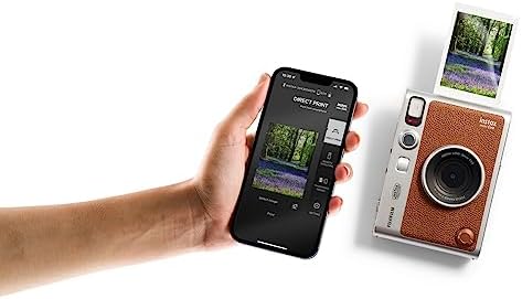 Fujifilm Instax Mini EVO Hybrid Brown Instant Camera | Instax Mini Twin Pack Instant Film | 32GB microSD Card with Adapter | Brown Camera Case - Image 5
