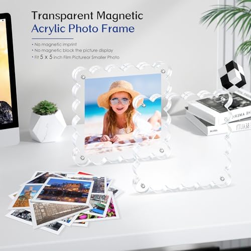 Acrylic Picture Frames.5×5inch 2Pack,Scalloped Photo Frame - Image 3