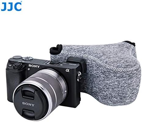 JJC Grey Ultra Light Neoprene Camera Case for Sony a6600 a6500 a6400 a6300 a6100 a6000 a5100 +18-55mm/E 50mm F1.8 Lens, Pouch Bag for Fuji X-T30 X-T20 X-T10 +16-50mm, Canon PowerShot SX530 SX540 G3X - Image 3