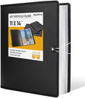 Nicpro 11x14 Art Portfolio Folder, 30 Pockets Display 60 Pages Art Painting Portfolio Binder with Clear Plastic Sleeves, Presentation Storage Book for Artists Artwork Drawing - (Black) by Nicpro