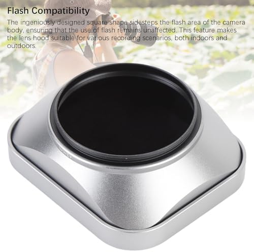 GOWENIC Camera Lens Hood Aluminium Alloy, Square Lens Hood Shade (52mm) - Image 3