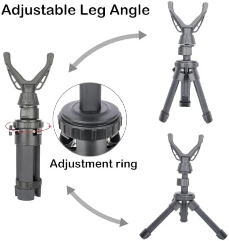 Portable Shooting Tripod with 360° Rotating & Removable V Yoke - Adjustable Height Rifle Rest Stand for Hunting, Target Shooting, Binoculars, Cameras & Outdoor Activities - Image 7