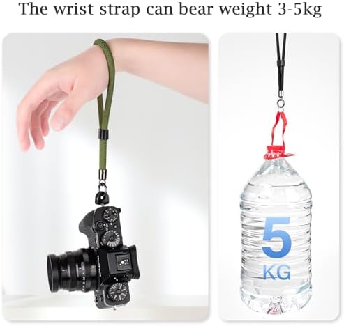 VOVMOEYA Camera Wrist Strap Rope,Camera Hand Strap Compatible with Fujifilm Nikon Canon Sony DSLR Camera - Green - Image 3