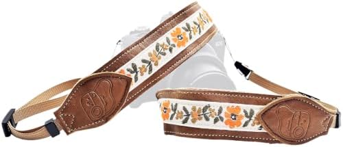 Leather Camera Strap, Quick Release Camera Neck Strap for All Cameras, Retro Jacquard Camera Straps for Photographers by Unknown