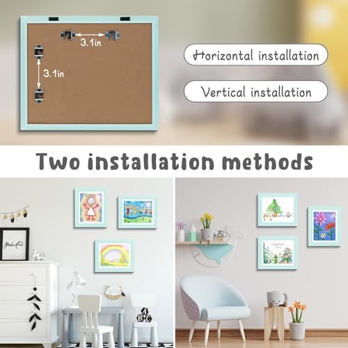 4 Pack 10x12.5 Front-Opening Kids Artwork Frames Changeable (Light Blue) - Image 2