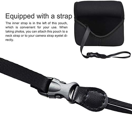 JJC Black Ultra Light Neoprene Camera Case for Sony a6600 a6500 a6400 a6300 a6100 a6000 a5100 +18-55mm/E 50mm F1.8 Lens, Pouch Bag for Fuji X-T30 X-T20 X-T10 +16-50mm, Canon PowerShot SX530 SX540 G3X - Image 3