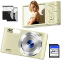 Digital Camera 4K, 44MP Autofocus Compact Digital Camera, 64GB, 2 Batteries by KPMORLY