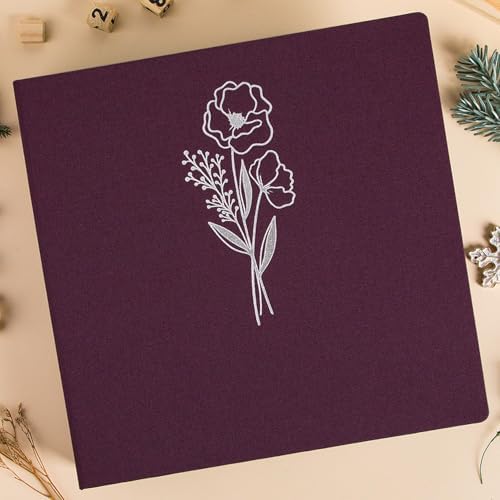 Lanpn Scrapbook Photo Album 12x12 2 Packs, Linen Cover Archival Acid Free Top Load 3 Ring Binder Folder Photo Book 12 x 12 with 30 Plastic Sleeves 60 Pages Purple - Image 6