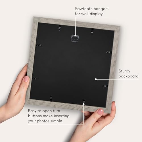 Americanflat 12x12 Picture Frame - Matted to 10x10 - Grey Wood - Image 5