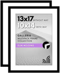 Americanflat 13x17 Picture Frame 2-Pack - Matted to 10x14 - Black by Americanflat