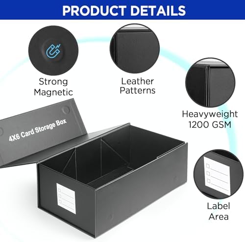 4x6 Index Card Holder Storage Box, Index Card Holder Organizer, 4x6 Recipe Card Box- 1 Pack - Image 4