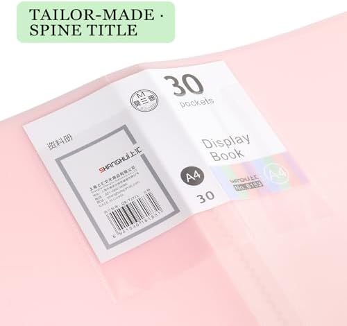 Tamaki Binder with Plastic Sleeves for A4 Size, 30 Pocket, 1 Pack, Pink - Image 4
