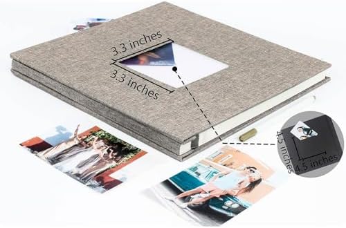 Photo Album Self Adhesive Pages Scrapbook, 11x10.6 Yellow 40 Pages - Image 6