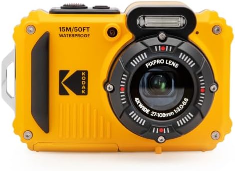 KODAK PIXPRO WPZ2 16MP Waterproof Digital Camera, 15m, 4X Zoom, Yellow by Unknown
