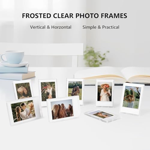2x3 Photo Frames for Instax Mini EVO 13 12 Liplay SE Link 3 Camera Film, 3-inch Small Picture Frame for Mini 11 40 41 90 99 7+ Photo with Clear Protective Film (14-Packs Frosted Clear) - Image 5
