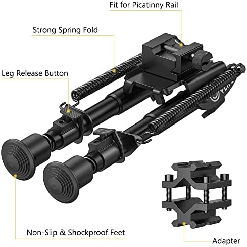 CVLIFE Rifle Bipod 6 to 9 Inches Picatinny Bipod for Hunting and Shooting - Image 3