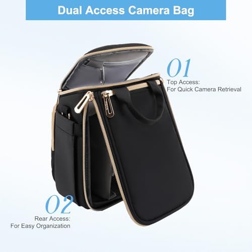 MOSISO Camera Bag, Crossbody Shoulder Bag Photography Camera Case, Black - Image 3