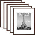 upsimples 16x20 Picture Frame, Gallery Wall Frames Set of 5, Brown by upsimples