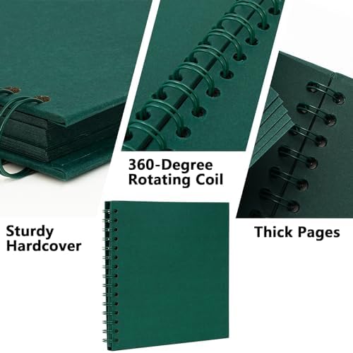 DIY Scrapbook Photo Album,40 Pages,8x8 Inch,Dark Green - Image 4