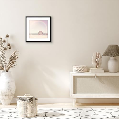 Americanflat 13x13 Picture Frame - Matted to 10x10 - Slim Molding - Black - Image 4