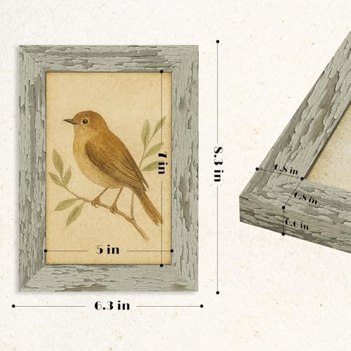 puthiac 5x7 Rustic Farmhouse Picture Frame, Taupe Grey, 1 Pack - Image 5