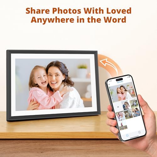 Dragon Touch 10.1'' WiFi Digital Picture Frame with Dual Swappable Snap Frames – 1280×800 HD IPS Touch Screen, Auto-Rotate, Instantly Share Photos/Videos via Free App, Gift for Birthday, Wedding, Mom - Image 2