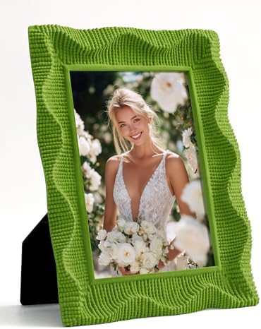 5x7 Green Picture Frame with Flocking Finish for Nature Flower Photo by FOLKOR