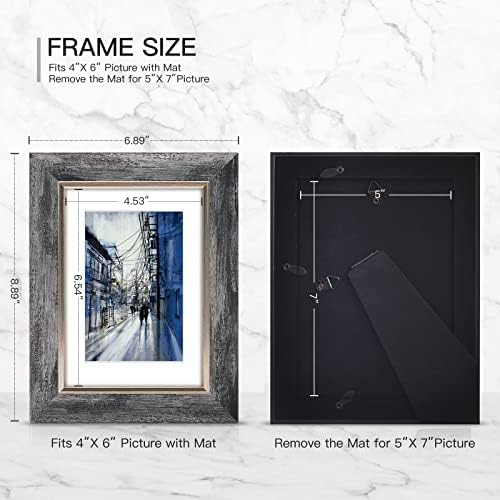 XUANLUO 5x7 Picture Frames Set of 4,Rustic Retro Photo Frame(Mix Color) - Image 2