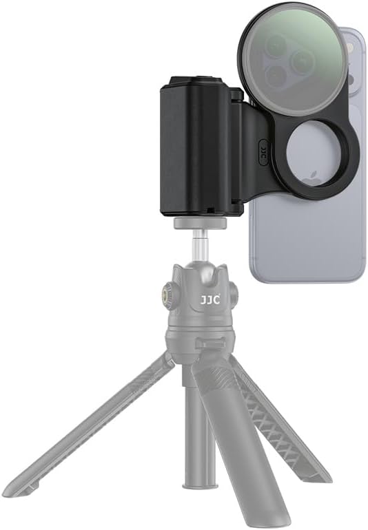 JJC Magnetic 67mm iPhone Filter Mount Adapter with Phone Camera Grip | Compatible with iPhone 17 16 15 14 Pro Series, Remote Control, Dual-side Magnetic & 1/4" Tripod Screw, for Mobile Filmmaking - Image 3