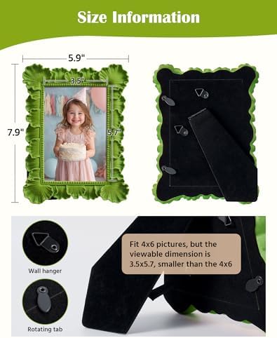 Cute Picture Frame 4x6 for Portraits Wedding Photos,Lawn Green - Image 4