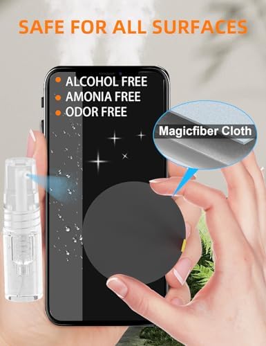 Tounee Keyboard Cleaner Kit, Electronics Cleaning Kit with Retractable Big Brush, Portable, 20 in 1 Multi-Tool Kit for Phones, Tablet, Computer, PC Monitor,TV Camera Lens with 2.5ml Mist Spray (Black) - Image 5