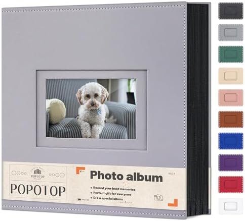 Popotop 4x6 Photo Album Holds 800 Pictures, Vegan Leather Hardcover by Popotop