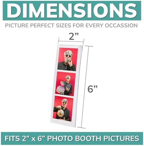 pbf PHOTO BOOTH FRAMES 2x6 Magnetic Picture Frames for Refrigerator | 2 x 6 Clear Magnetic Vinyl Frames for Photo Strips for Fridge (50-Pack) - Image 2