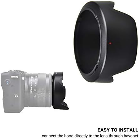 Reversible Lens Hood for Canon EF-M 15-45mm F3.5-6.3 is STM and RF-S 18-45mm F4.5-6.3 is STM Lens on EOS R100 R50 R10 R7 M50 M6 Mark II M200 M100 M50 Mark II, Replace Canon EW-53 Lens Hood - Image 5