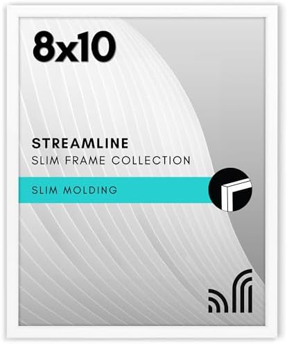Americanflat 8x10 Picture Frame - Slim Molding - White by Americanflat